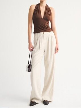 A&F Sloane tailored pant - Oatmeal Linen